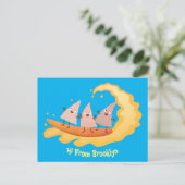 かわいいナチョスコーンチップスサーフィン漫画 ポストカード (スタンド正面)