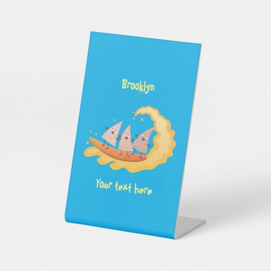 かわいいナチョスコーンチップスサーフィン漫画 台座サイン (正面)