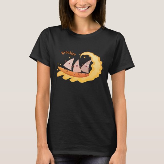 かわいいナチョスコーンチップスサーフィン漫画 Tシャツ (正面)