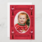 かわいいナッツクラッカーとバナー シーズンカード (正面/裏面)