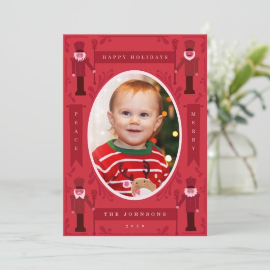 かわいいナッツクラッカーとバナー シーズンカード (スタンド正面)