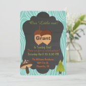 かわいいナットの森林誕生日のパーティの招待状4 招待状 (スタンド正面)