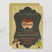 かわいいナットの森林誕生日のパーティの招待状5 招待状 (正面/裏面)