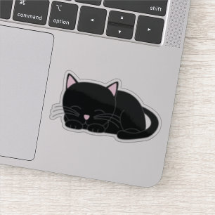 かわいいナッピング黒い子猫 シール