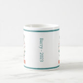 かわいいナツクラッカースノーフレーク葉リースクリスマス コーヒーマグカップ (中央)