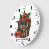 かわいいナナのアップルキッチン名 ラージ壁時計 (傾斜)