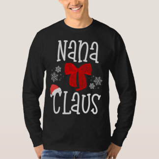 かわいいナナクロースサンタおばあちゃんクリスマスパジャマファム Tシャツ