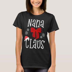 かわいいナナクロースサンタおばあちゃんクリスマスパジャマファム Tシャツ