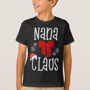 かわいいナナクロースサンタおばあちゃんクリスマスパジャマファム Tシャツ
