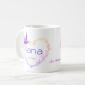 かわいいナナハートハミングバードパープルピンク コーヒーマグカップ (正面左)