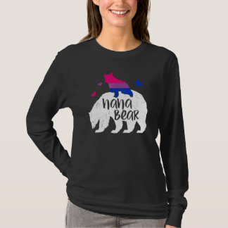 かわいいナナ熊バイセクシャルフラッグ バイセクシュアル・プライド・デー Tシャツ