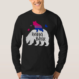 かわいいナナ熊バイセクシャルフラッグ バイセクシュアル・プライド・デー Tシャツ
