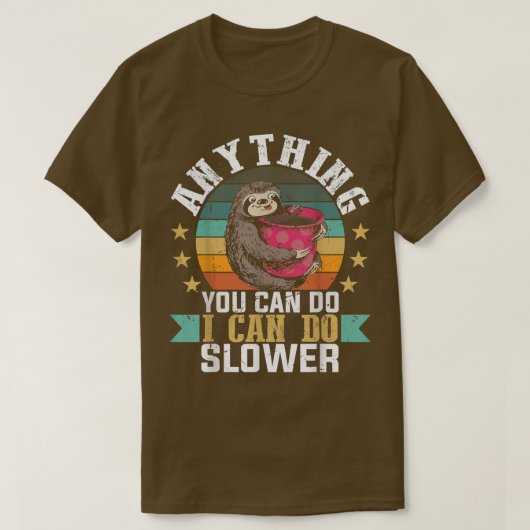 かわいいナマケコーヒー怠惰スローではない高速な愛の関連付け Tシャツ (デザイン正面)