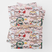 かわいいナマケモノおもしろいアニメ動物 ラッピングペーパーシート (インサイチュ)