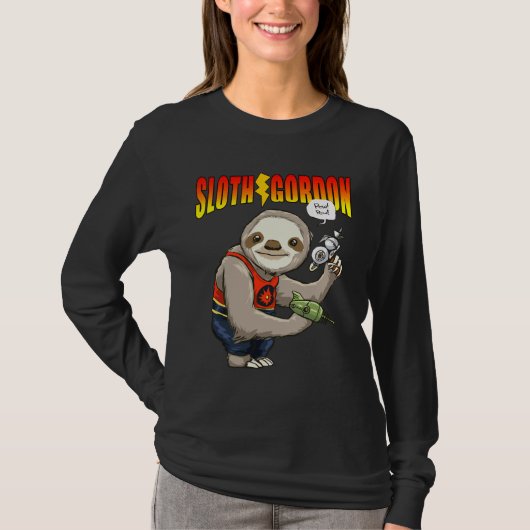 かわいいナマケモノおもしろいSF Tシャツ (正面)