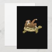 かわいいナマケモノとカメ 招待状 (正面/裏面)