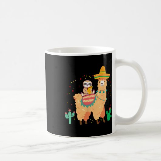 かわいいナマケモノとタコスとメキシコのS コーヒーマグカップ (右)