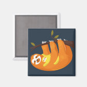 かわいいナマケモノとベビー マグネット (正面/裏面)