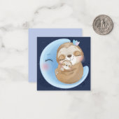 かわいいナマケモノと赤ちゃん ノートカード (正面/裏面インサイチュ)