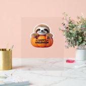 かわいいナマケモノに座って。文字ハッピーハロー アクリルサイン (ウェディング)