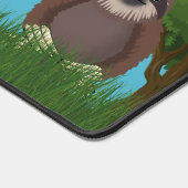 かわいいナマケモノに微笑モノグラムのむ デスクマット (コーナー)