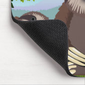 かわいいナマケモノに微笑モノグラムのむ マウスパッド (コーナー)