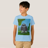 かわいいナマケモノに微笑モノグラムのむ Tシャツ (正面フル)