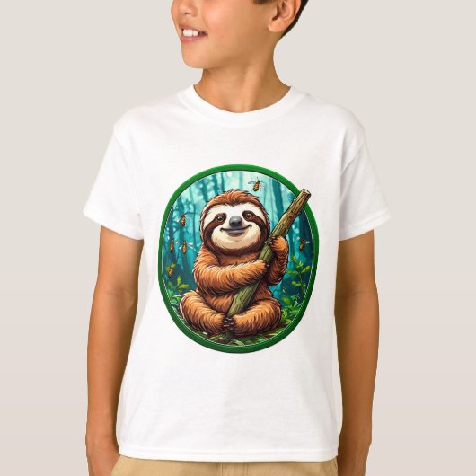 🐿️ かわいいナマケモノのゆるキャラギフト ✨ Tシャツ (正面)