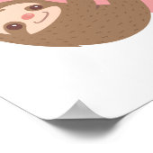 かわいいナマケモノのカップル抱きしめハート、ルームデコール ポスター (角)