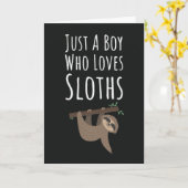 かわいいナマケモノのカード 男の子の赤ちゃん 子供 動物好きのための カード (黄色い花)