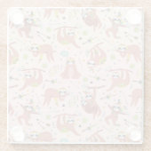 かわいいナマケモノのガラスコースター ガラスコースター (裏面)