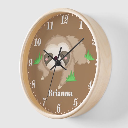 かわいいナマケモノのキッズルームの装飾 壁時計 (傾斜)