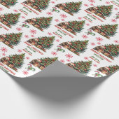 かわいいナマケモノのクリスマスツリーキッズ ラッピングペーパー (角)