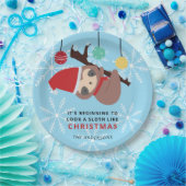 かわいいナマケモノのクリスマス・パニープレート 冬のホリデーシーズン ペーパープレート (パーティー)