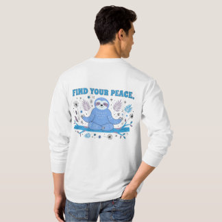 かわいいナマケモノのグラフィックで平穏を見つける Tシャツ