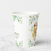 かわいいナマケモノのジャングルで緑の少年のベビーシャワー  紙コップ (右)