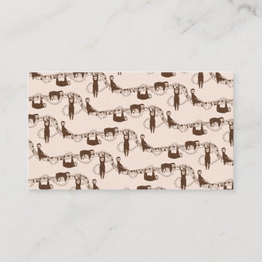 かわいいナマケモノのジャングルパターン 名刺 (裏面)