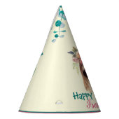 かわいいナマケモノのジャングルフラワー誕生日 パーティーハット (左)