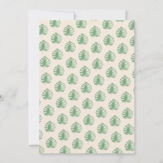 かわいいナマケモノのジャングルベビーシャワー 招待状 (裏面)