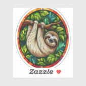 かわいいナマケモノのステンドグラスオーナメント シール (シート)