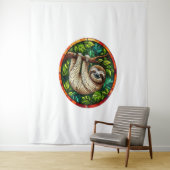 かわいいナマケモノのステンドグラスオーナメント タペストリー (インサイチュ)