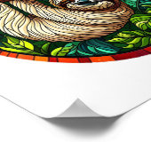 かわいいナマケモノのステンドグラスオーナメント ポスター (角)