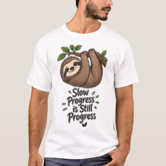 かわいいナマケモノのスロープログレスは進歩 Tシャツ