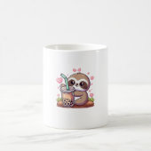 かわいいナマケモノのタピオカミルクティー 可愛い 女性 女子 コーヒーマグカップ (中央)