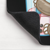 かわいいナマケモノのバブルミルクティーかわいいガールフード マウスパッド (コーナー)