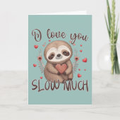 かわいいナマケモノのバレンタインぷん 「スローに愛してる」 カード (正面)