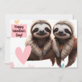 かわいいナマケモノのバレンタインラブハングアウト面白い シーズンカード (正面)