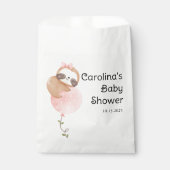 かわいいナマケモノのベビーガール赤ちゃんシャワー フェイバーバッグ (正面)