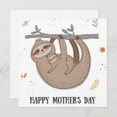 かわいいナマケモノのホリデーカード シーズンカード (正面/裏面)