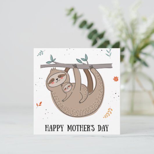 かわいいナマケモノのホリデーカード シーズンカード (スタンド正面)